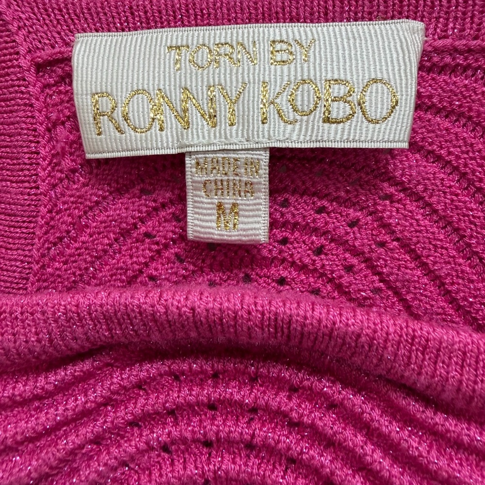 TORN by Ronny Kobo Hope Colorblock Scalloped Knit Mini Dress Sleeveless Size M - Picture 9 of 10